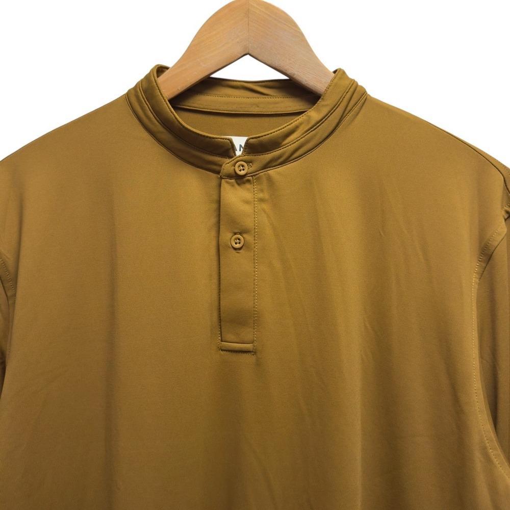 Mantra Men's Size Large Brown Performance Mantra Band Collar Golf Polo L/S Shirt